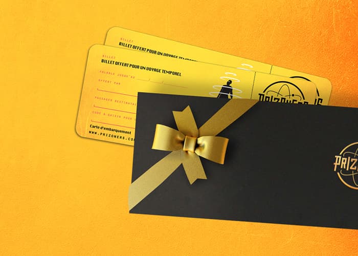 Carte cadeau escape game Prizoners Grenoble, billet pour un voyage temporel
